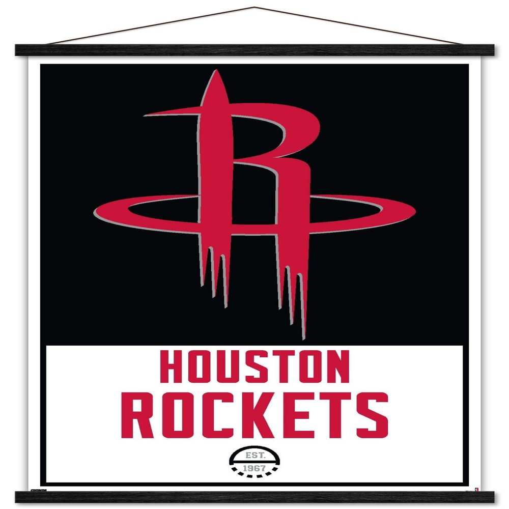 Trends International NBA Houston Rockets - Logo 21 Wall Poster, 22.375" x 34", Premium Print and Black Hanger Bundle