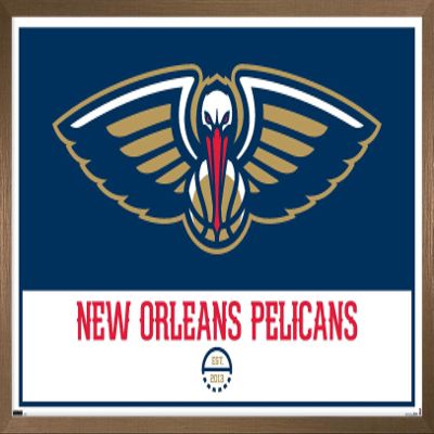 Trends International NBA New Orleans Pelicans - Logo 21 Wall Poster, 14.725" x 22.375", Bronze Framed Version