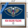 Trends International NBA New Orleans Pelicans - Logo 21 Wall Poster, 14.725" x 22.375", Bronze Framed Version view 3