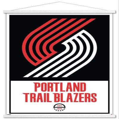 Trends International NBA Portland Trail Blazers - Logo 21 Wall Poster, 22.375" x 34", Premium Print and White Hanger Bundle