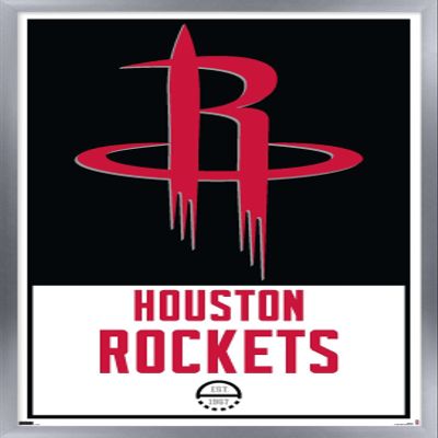 Trends International NBA Houston Rockets - Logo 21 Wall Poster, 14.725" x 22.375", Silver Framed Version