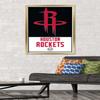 Trends International NBA Houston Rockets - Logo 21 Wall Poster, 22.375" x 34", Gold Framed Version view 2