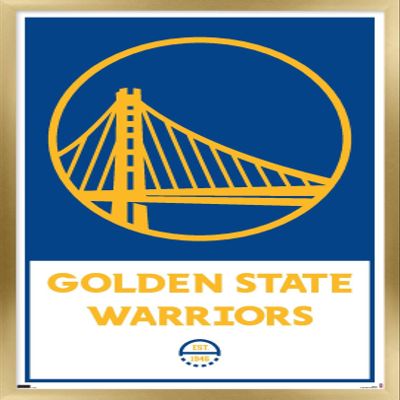Trends International NBA Golden State Warriors - Logo 21 Wall Poster, 22.375" x 34", Gold Framed Version