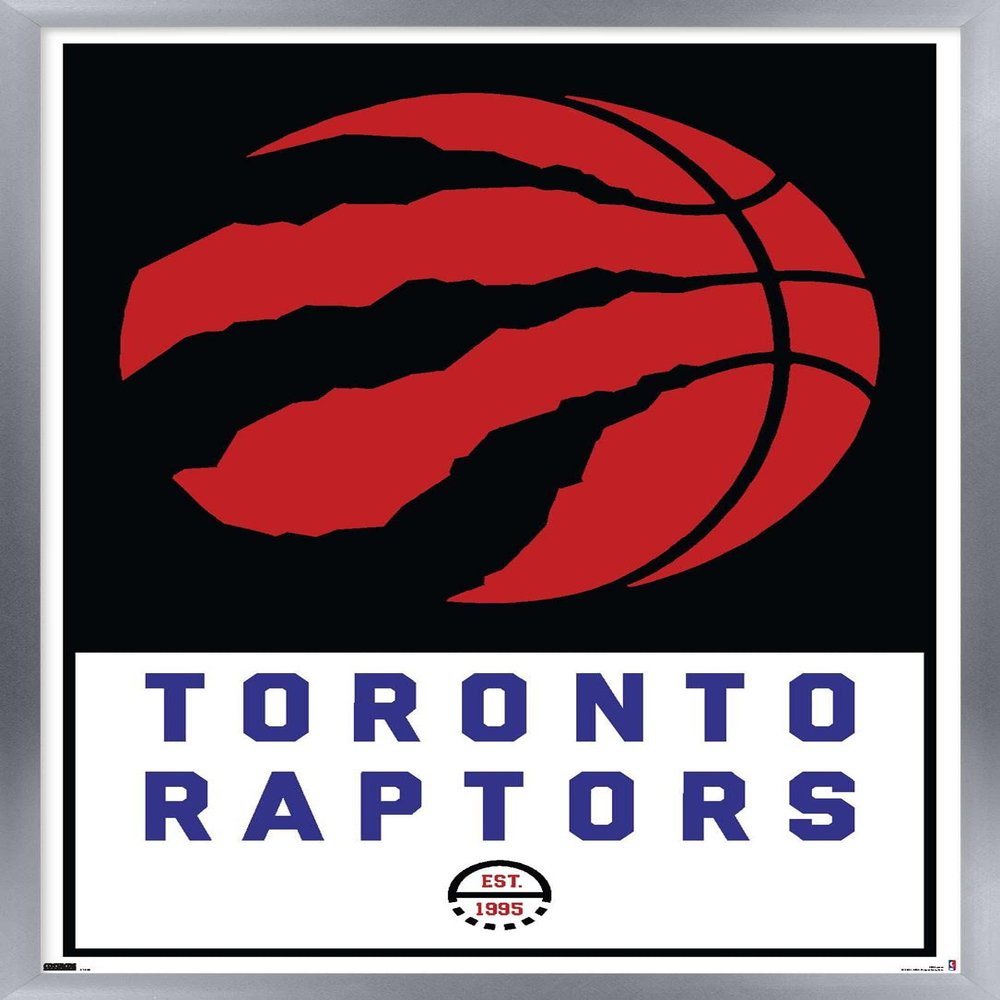 Trends International NBA Toronto Raptors - Logo 21 Wall Poster, 14.725" x 22.375", Silver Framed Version