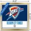 Trends International NBA Oklahoma City Thunder - Logo 21 Wall Poster, 14.725" x 22.375", Gold Framed Version view 3