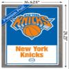 Trends International NBA New York Knicks - Logo 21 Wall Poster, 14.725" x 22.375", Barnwood Framed Version view 3