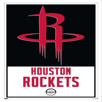 Trends International NBA Houston Rockets - Logo 21 Wall Poster, 14.725" x 22.375", White Framed Version