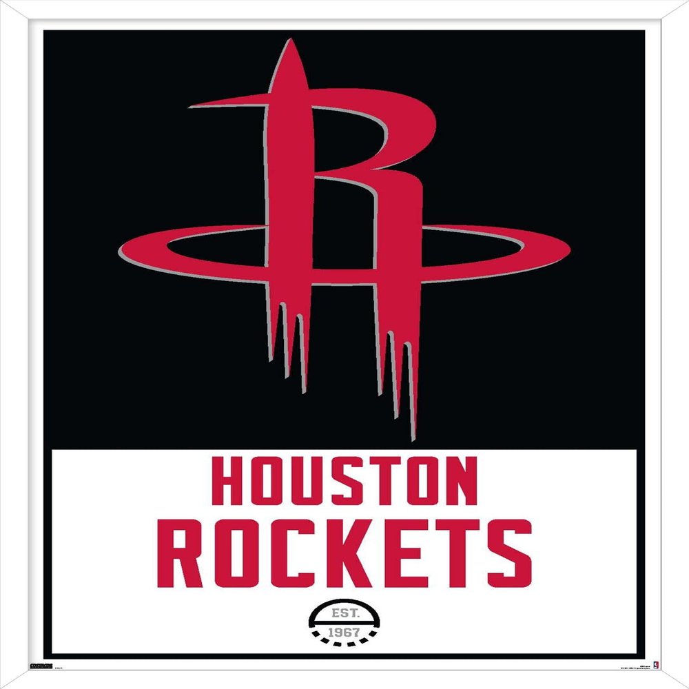 Trends International NBA Houston Rockets - Logo 21 Wall Poster, 14.725" x 22.375", White Framed Version