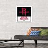 Trends International NBA Houston Rockets - Logo 21 Wall Poster, 14.725" x 22.375", White Framed Version view 2