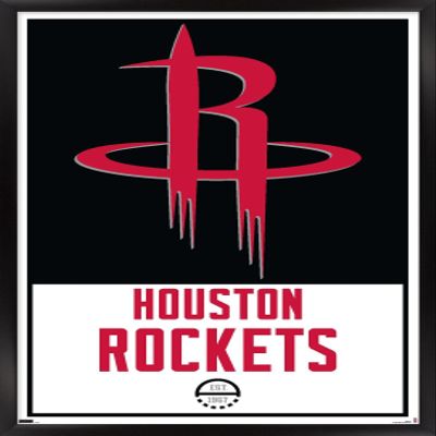 Trends International NBA Houston Rockets - Logo 21 Wall Poster, 14.725" x 22.375", Black Framed Version