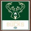 Trends International NBA Milwaukee Bucks - Logo 21 Wall Poster, 22.375" x 34", Mahogany Framed Version view 1