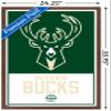 Trends International NBA Milwaukee Bucks - Logo 21 Wall Poster, 22.375" x 34", Mahogany Framed Version view 3