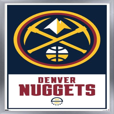 Trends International NBA Denver Nuggets - Logo 21 Wall Poster, 14.725" x 22.375", Silver Framed Version