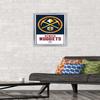Trends International NBA Denver Nuggets - Logo 21 Wall Poster, 14.725" x 22.375", Silver Framed Version view 2