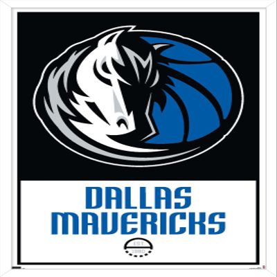 Trends International NBA Dallas Mavericks - Logo 21 Wall Poster, 22.375" x 34", White Framed Version