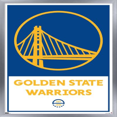 Trends International NBA Golden State Warriors - Logo 21 Wall Poster, 22.375" x 34", Silver Framed Version
