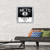 Trends International NBA Brooklyn Nets - Logo 21 Wall Poster, 14.725" x 22.375", Silver Framed Version view 2