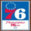 Trends International NBA Philadelphia 76ers - Logo 21 Wall Poster, 14.725" x 22.375", Mahogany Framed Version view 1