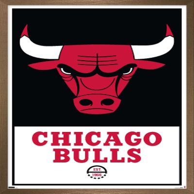Trends International NBA Chicago Bulls - Logo 21 Wall Poster, 14.725" x 22.375", Bronze Framed Version