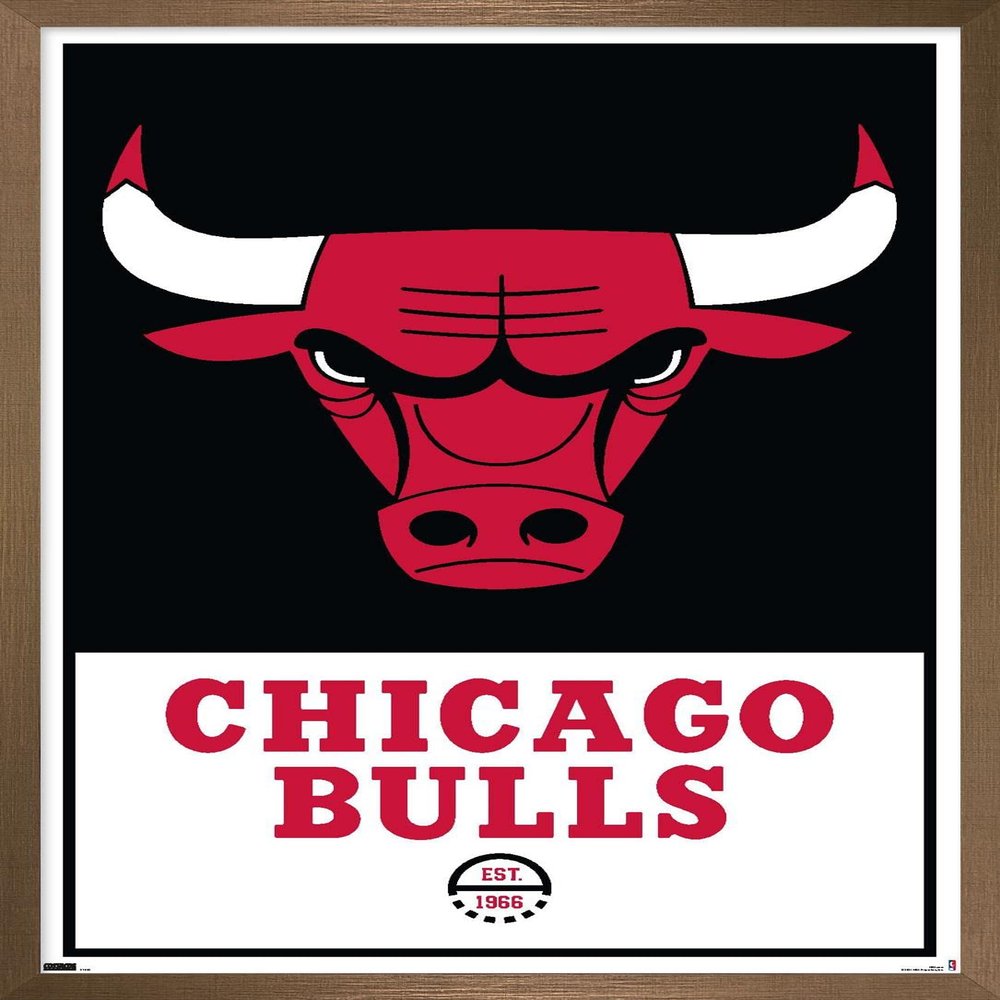 Trends International NBA Chicago Bulls - Logo 21 Wall Poster, 14.725" x 22.375", Bronze Framed Version
