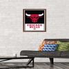 Trends International NBA Chicago Bulls - Logo 21 Wall Poster, 14.725" x 22.375", Mahogany Framed Version view 2