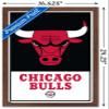 Trends International NBA Chicago Bulls - Logo 21 Wall Poster, 14.725" x 22.375", Mahogany Framed Version view 3