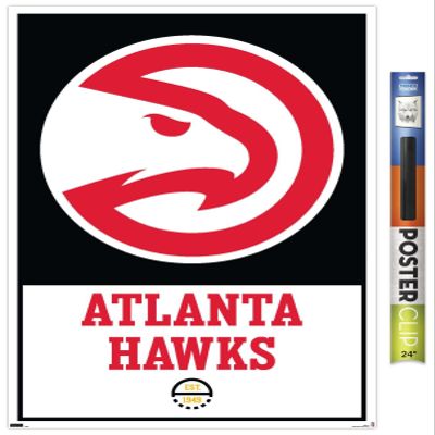 Trends International NBA Atlanta Hawks - Logo 21 Wall Poster, 22.375" x 34", Poster & Clip Bundle