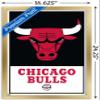 Trends International NBA Chicago Bulls - Logo 21 Wall Poster, 14.725" x 22.375", Gold Framed Version view 3