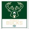 Trends International NBA Milwaukee Bucks - Logo 21 Wall Poster, 14.725" x 22.375", White Framed Version view 1