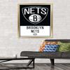 Trends International NBA Brooklyn Nets - Logo 21 Wall Poster, 22.375" x 34", Gold Framed Version view 2