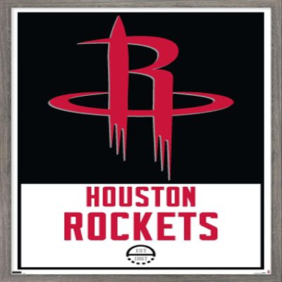 Trends International NBA Houston Rockets - Logo 21 Wall Poster, 14.725" x 22.375", Barnwood Framed Version