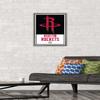 Trends International NBA Houston Rockets - Logo 21 Wall Poster, 14.725" x 22.375", Barnwood Framed Version view 2