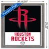 Trends International NBA Houston Rockets - Logo 21 Wall Poster, 14.725" x 22.375", Barnwood Framed Version view 3