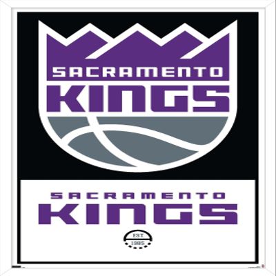 Trends International NBA Sacramento Kings - Logo 21 Wall Poster, 22.375" x 34", White Framed Version