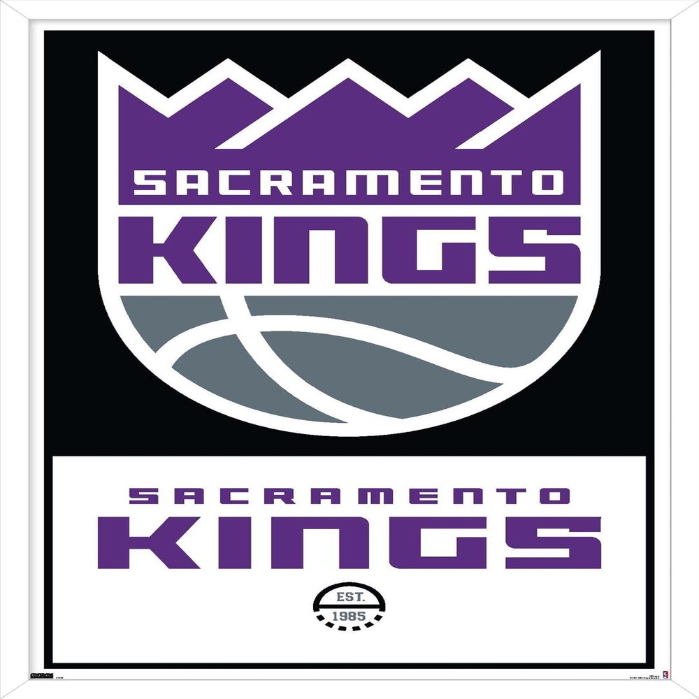 Trends International NBA Sacramento Kings - Logo 21 Wall Poster, 22.375" x 34", White Framed Version