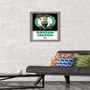 Trends International NBA Boston Celtics - Logo 21 Wall Poster, 14.725" x 22.375", Barnwood Framed Version view 2