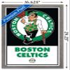 Trends International NBA Boston Celtics - Logo 21 Wall Poster, 14.725" x 22.375", Barnwood Framed Version view 3