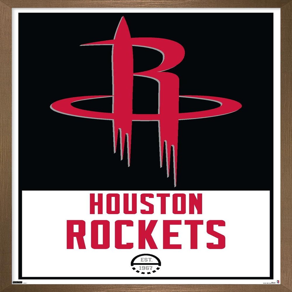 Trends International NBA Houston Rockets - Logo 21 Wall Poster, 14.725" x 22.375", Bronze Framed Version