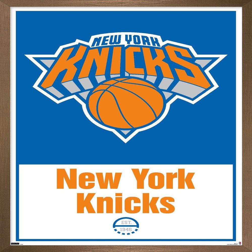 Trends International NBA New York Knicks - Logo 21 Wall Poster, 14.725" x 22.375", Bronze Framed Version
