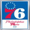 Trends International NBA Philadelphia 76ers - Logo 21 Wall Poster, 14.725" x 22.375", Silver Framed Version view 1