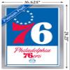 Trends International NBA Philadelphia 76ers - Logo 21 Wall Poster, 14.725" x 22.375", Silver Framed Version view 3