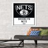 Trends International NBA Brooklyn Nets - Logo 21 Wall Poster, 22.375" x 34", White Framed Version view 2