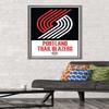 Trends International NBA Portland Trail Blazers - Logo 21 Wall Poster, 22.375" x 34", Barnwood Framed Version view 2
