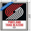Trends International NBA Portland Trail Blazers - Logo 21 Wall Poster, 22.375" x 34", Barnwood Framed Version view 3
