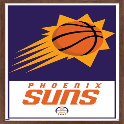 Trends International NBA Phoenix Suns - Logo 21 Wall Poster, 22.375" x 34", Mahogany Framed Version