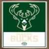 Trends International NBA Milwaukee Bucks - Logo 21 Wall Poster, 14.725" x 22.375", Bronze Framed Version view 1
