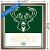 Trends International NBA Milwaukee Bucks - Logo 21 Wall Poster, 14.725" x 22.375", Bronze Framed Version view 3