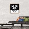 Trends International NBA Brooklyn Nets - Logo 21 Wall Poster, 14.725" x 22.375", Bronze Framed Version view 2