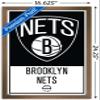 Trends International NBA Brooklyn Nets - Logo 21 Wall Poster, 14.725" x 22.375", Bronze Framed Version view 3