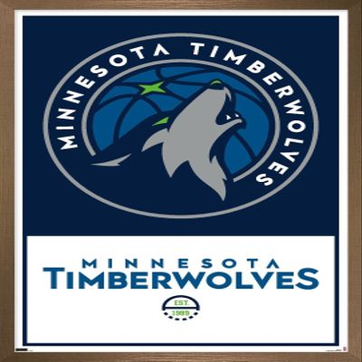 Trends International NBA Minnesota Timberwolves - Logo 21 Wall Poster, 14.725" x 22.375", Bronze Framed Version